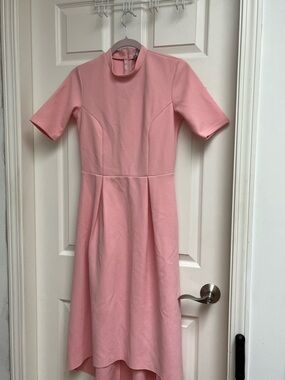 ASOS Pink High-Low Short Sleeve Midi Dress